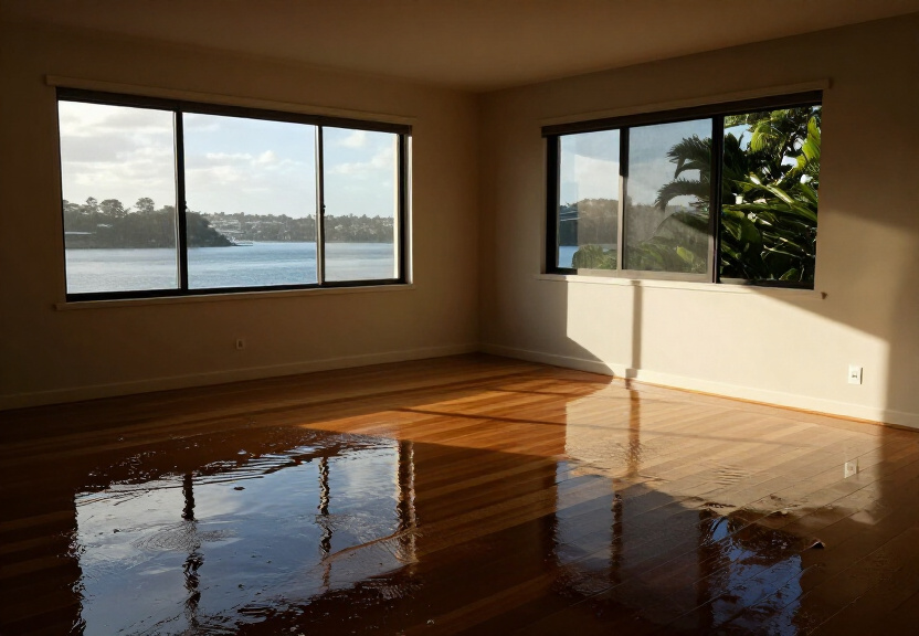 Water-damaged ceiling in a Turramurra home with peeling paint and sagging plaster